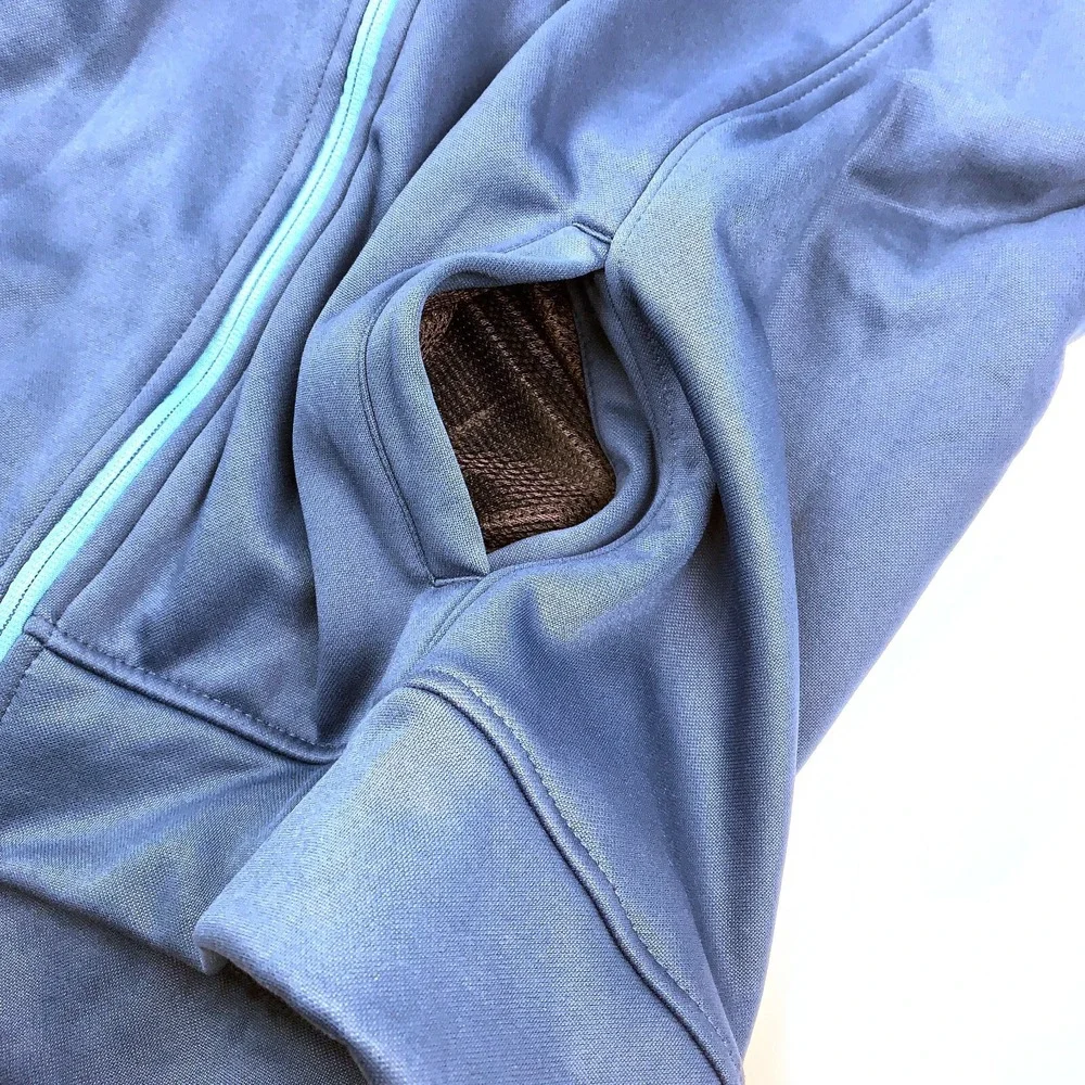 Hot Chocolate 15k/5k Jacket Hooded Full Zip Fleece Lined Mens L Teal Running Man